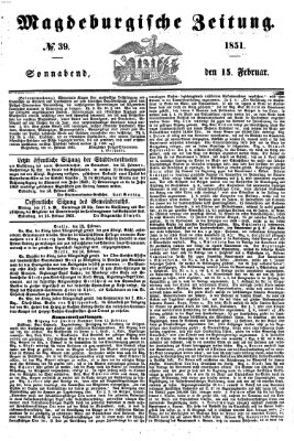 Magdeburgische Zeitung Samstag 15. Februar 1851