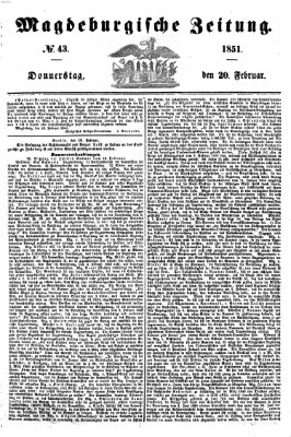 Magdeburgische Zeitung Donnerstag 20. Februar 1851