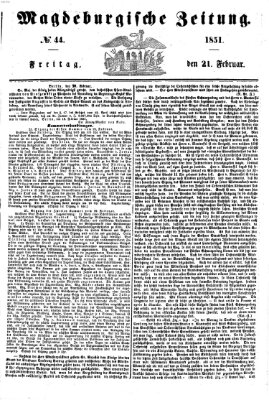 Magdeburgische Zeitung Freitag 21. Februar 1851