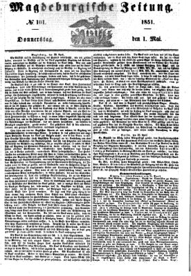 Magdeburgische Zeitung Donnerstag 1. Mai 1851