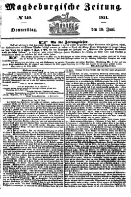 Magdeburgische Zeitung Donnerstag 19. Juni 1851