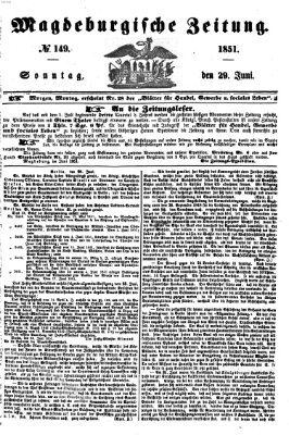 Magdeburgische Zeitung Sonntag 29. Juni 1851