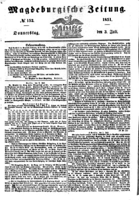 Magdeburgische Zeitung Donnerstag 3. Juli 1851