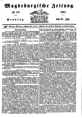 Magdeburgische Zeitung Sonntag 27. Juli 1851