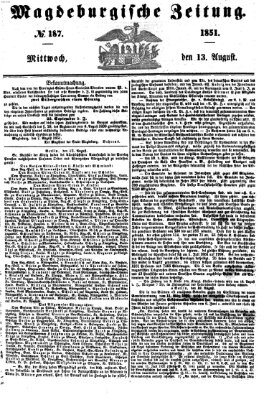 Magdeburgische Zeitung Mittwoch 13. August 1851