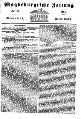 Magdeburgische Zeitung Samstag 23. August 1851