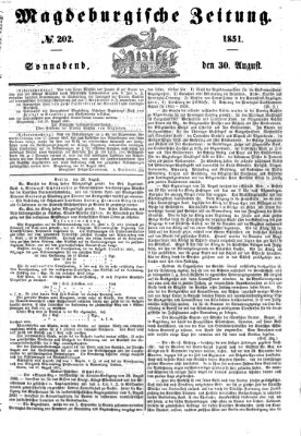 Magdeburgische Zeitung Samstag 30. August 1851