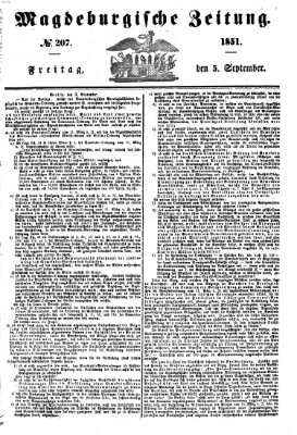 Magdeburgische Zeitung Freitag 5. September 1851