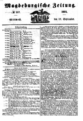 Magdeburgische Zeitung Mittwoch 17. September 1851