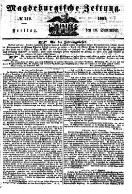 Magdeburgische Zeitung Freitag 19. September 1851