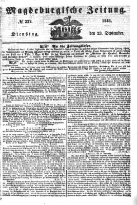 Magdeburgische Zeitung Dienstag 23. September 1851