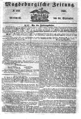 Magdeburgische Zeitung Mittwoch 24. September 1851