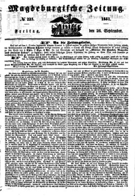 Magdeburgische Zeitung Freitag 26. September 1851