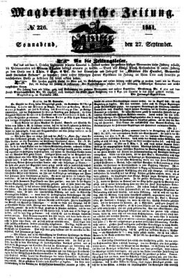 Magdeburgische Zeitung Samstag 27. September 1851