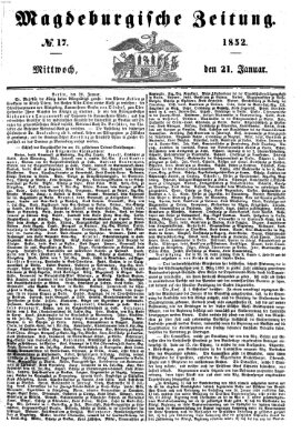 Magdeburgische Zeitung Mittwoch 21. Januar 1852