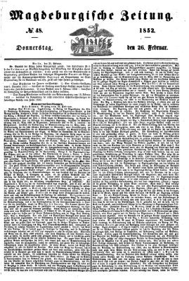 Magdeburgische Zeitung Donnerstag 26. Februar 1852