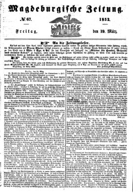 Magdeburgische Zeitung Freitag 19. März 1852