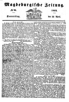 Magdeburgische Zeitung Donnerstag 22. April 1852