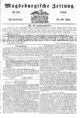 Magdeburgische Zeitung Samstag 26. Juni 1852