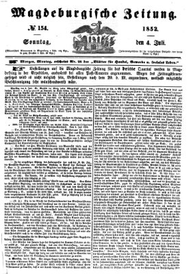 Magdeburgische Zeitung Sonntag 4. Juli 1852