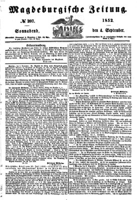 Magdeburgische Zeitung Samstag 4. September 1852