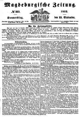 Magdeburgische Zeitung Donnerstag 23. September 1852