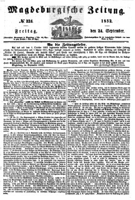 Magdeburgische Zeitung Freitag 24. September 1852