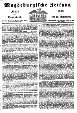 Magdeburgische Zeitung Samstag 25. September 1852