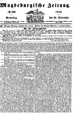 Magdeburgische Zeitung Sonntag 26. September 1852