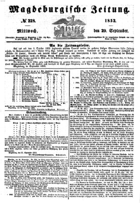 Magdeburgische Zeitung Mittwoch 29. September 1852