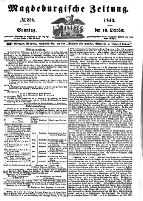 Magdeburgische Zeitung Sonntag 10. Oktober 1852