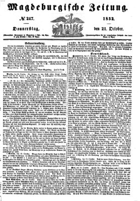 Magdeburgische Zeitung Donnerstag 21. Oktober 1852