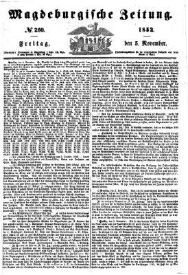 Magdeburgische Zeitung Freitag 5. November 1852