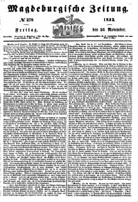 Magdeburgische Zeitung Freitag 26. November 1852