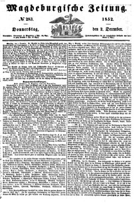 Magdeburgische Zeitung Donnerstag 2. Dezember 1852