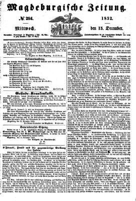 Magdeburgische Zeitung Mittwoch 15. Dezember 1852