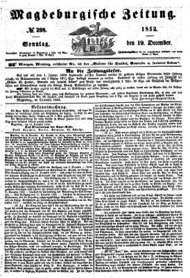 Magdeburgische Zeitung Sonntag 19. Dezember 1852