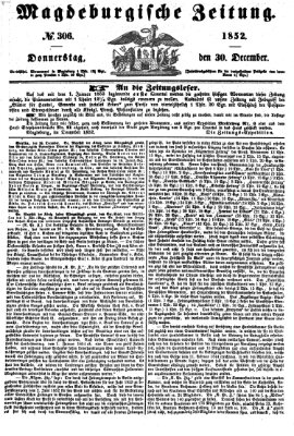 Magdeburgische Zeitung Donnerstag 30. Dezember 1852