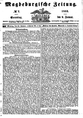 Magdeburgische Zeitung Sonntag 9. Januar 1853