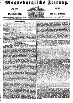 Magdeburgische Zeitung Donnerstag 17. Februar 1853