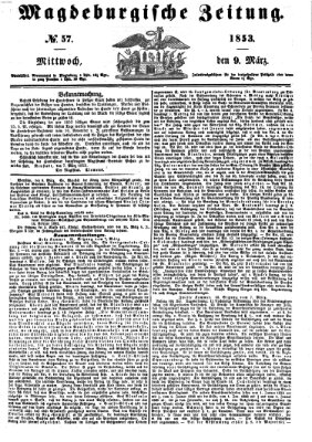 Magdeburgische Zeitung Mittwoch 9. März 1853