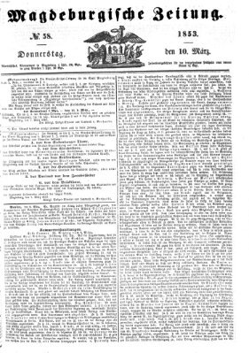 Magdeburgische Zeitung Donnerstag 10. März 1853