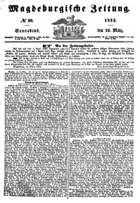 Magdeburgische Zeitung Samstag 19. März 1853