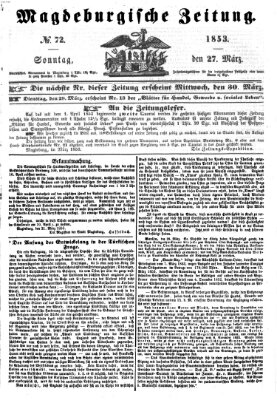 Magdeburgische Zeitung Sonntag 27. März 1853