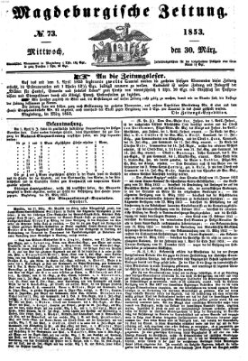 Magdeburgische Zeitung Mittwoch 30. März 1853