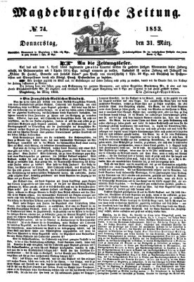 Magdeburgische Zeitung Donnerstag 31. März 1853