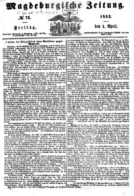 Magdeburgische Zeitung Freitag 1. April 1853