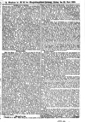 Magdeburgische Zeitung Freitag 22. April 1853