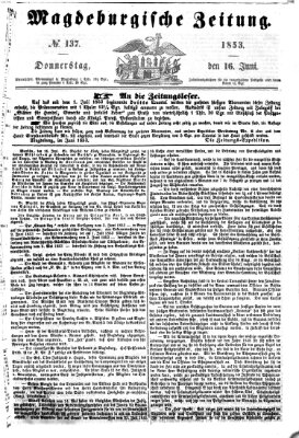 Magdeburgische Zeitung Donnerstag 16. Juni 1853
