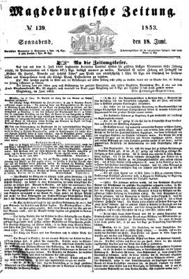 Magdeburgische Zeitung Samstag 18. Juni 1853
